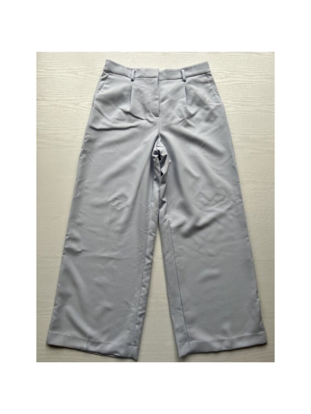 Ann Taylor Wide Leg Pants Womens 12 Ice Blue Crepe Pleated Full Length